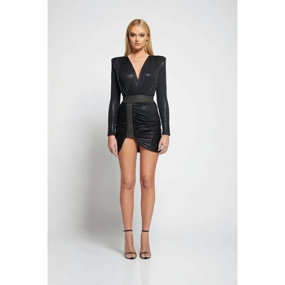 zhivago ziggy dress black metallic US8